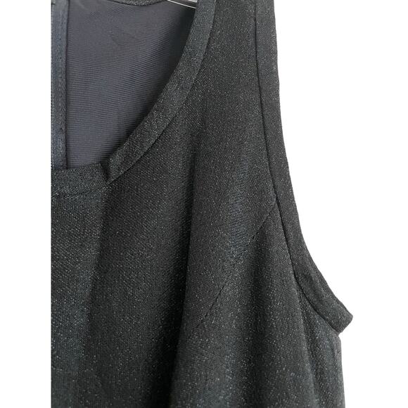 Vintage Saba Sleeveless Maxi Dress Size 8 Black Metallic 70s 80s Retro Sheath - Picture 7 of 9
